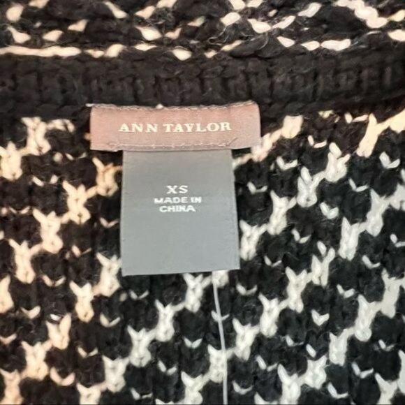 Ann Taylor NWT Black Ivory Wool Blend Tweed Blazer with Belt Tie Size‎ X Small - Picture 6 of 7